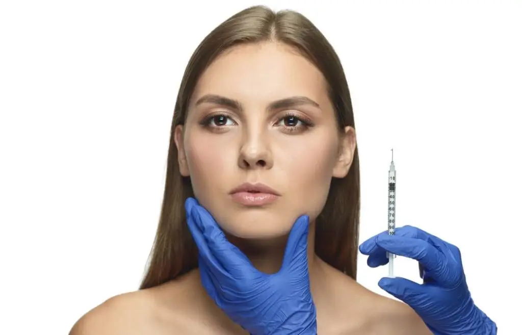 Woman getting injection