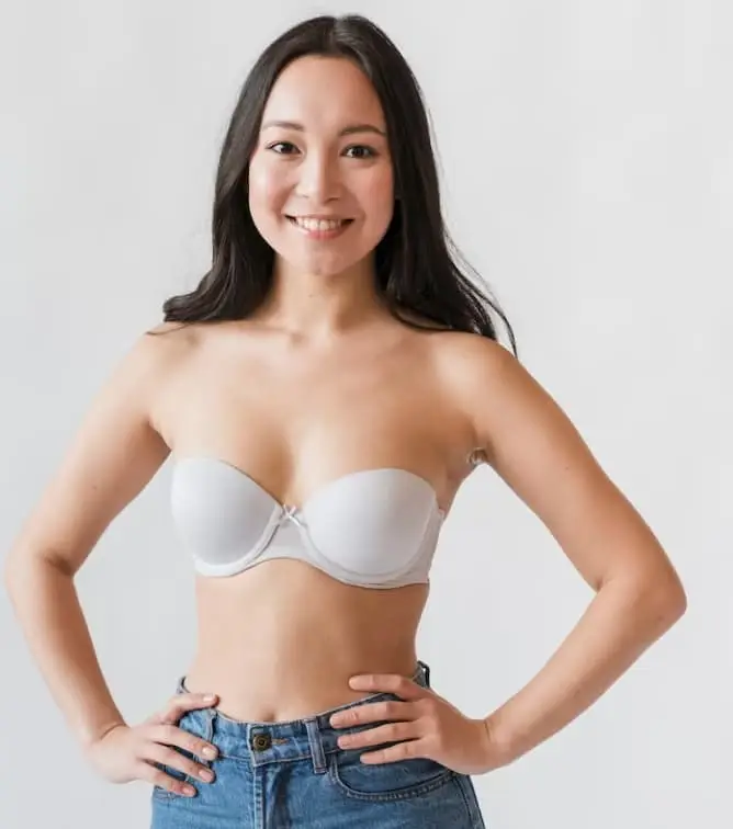 Woman wearing bra