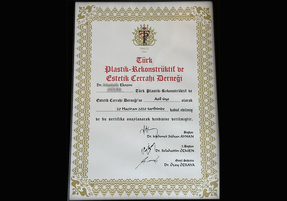 dr ekrem turkish plastic reconstructive aesthetic surgery membership